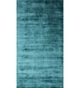 Blue Solid Viscose 5 ft X 8 ft Hand Woven Rectangle Carpet