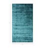 Blue Solid Viscose 5 ft X 8 ft Hand Woven Rectangle Carpet