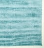 Blue Solid Viscose 5 ft X 8 ft Hand Woven Carpet