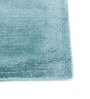 Blue Solid Viscose 5 ft X 8 ft Hand Woven Rectangle Carpet