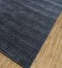 Blue Solid Wool & Bamboo Silk 8 ft x 10 ft Hand Woven Carpet