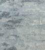 Blue Solid Wool & Viscose 8 ft x 10 ft Hand Woven Carpet
