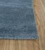Blue Solid Wool & Viscose 8 ft x 10 ft Hand Woven Carpet