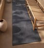 Blue Solid Wool 2'8 ft X 6'6 ft Hand Tufted Runner