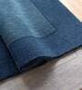 Blue Solid Wool 5 ft x 7 ft Hand Woven Carpet