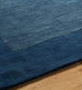 Blue Solid Wool 5 ft x 7 ft Hand Woven Carpet