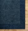 Blue Solid Wool 5 ft x 7 ft Hand Woven Carpet