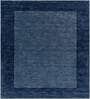 Blue Solid Wool 5 ft x 7 ft Hand Woven Carpet