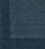 Blue Solid Wool 5 ft x 7 ft Hand Woven Carpet