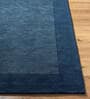 Blue Solid Wool 5 ft x 7 ft Hand Woven Carpet