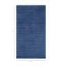 Blue Solid Wool and Viscose 5 ft X 8 ft Hand Woven Rectangle Carpet