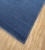 Blue Solid Wool and Viscose 5 ft X 8 ft Hand Woven Rectangle Carpet