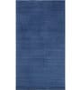 Blue Solid Wool and Viscose 5 ft X 8 ft Hand Woven Rectangle Carpet