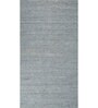 Blue Solid Wool and Viscose 5 ft X 8 ft Hand Woven Carpet