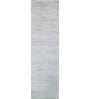 Blue Solid Wool and Viscose 7'10 ft X 2'8 ft Hand Woven Runner