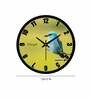 Blue Sparrow Big  Plastic Wall Clock In Green