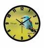 Blue Sparrow Big  Plastic Wall Clock In Green