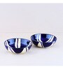 (Set Of 2) Blue Splash Snack Bowl (Black & White)