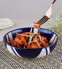 (Set Of 2) Blue Splash Snack Bowl (Black & White)