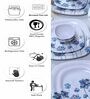Square 40 Pcs Whie & Blue Melamine Dinnerware Set