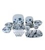 Square 40 Pcs Whie & Blue Melamine Dinnerware Set