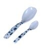 Square 40 Pcs Whie & Blue Melamine Dinnerware Set