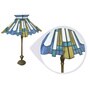 Blue Stained Glass Shade Tiffany Table Lamp with Antique Gold Base