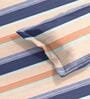 Blue Stripe 144 TC Cotton King Sized Double Bedsheet with 2 Pillow Covers Nautical Stripes Collection