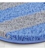 Blue Geometric Polyester 24x16 Inches AntiSkid Bath Mat