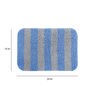 Blue Geometric Polyester 24x16 Inches AntiSkid Bath Mat