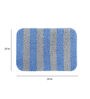 Blue Striped Polyester 28x20 Inches AntiSkid Bath Mat