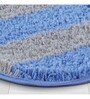 Blue Striped Polyester 28x20 Inches AntiSkid Bath Mat