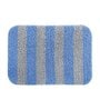 Blue Striped Polyester 28x20 Inches AntiSkid Bath Mat