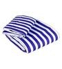 Blue Striped 208 TC 100% Cotton Single Bed Sized Bed Sheets With 1 Pillow Cover