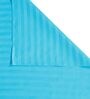 Blue Striped 210 TC Satin Single Bed Sized Bed Sheets With 1 Pillow Cover