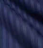 Navy Blue Striped 210 TC Satin Single Bed Sized Bed Sheets With 1 Pillow Cover
