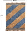 Blue Striped Cotton 6 Ft X 4 Ft Hand Tufted Dhurrie