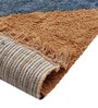 Blue Striped Cotton 6 Ft X 4 Ft Hand Tufted Dhurrie