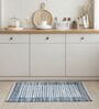 Blue Striped Hand Woven 3 Ft X 2 Ft Dhurrie