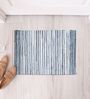 Blue Striped Hand Woven 3 Ft X 2 Ft Dhurrie