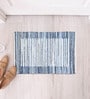 Blue Striped Hand Woven 3 Ft X 2 Ft Dhurrie