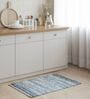 Blue Striped Hand Woven 3 Ft X 2 Ft Dhurrie