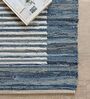 Blue Striped Hand Woven 6 Ft X 4 Ft  Dhurrie
