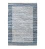 Blue Striped Hand Woven 6 Ft X 4 Ft  Dhurrie