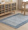 Blue Striped Hand Woven 6 Ft X 4 Ft  Dhurrie