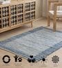 Blue Striped Hand Woven 6 Ft X 4 Ft  Dhurrie