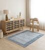 Blue Striped Hand Woven 6 Ft X 4 Ft  Dhurrie