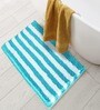 Blue Geometric Microfibre 32x20 Inches Super Soft Bath Mat