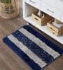 Blue Striped Microfibre 14x20 Inches AntiSkid Door Mat