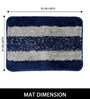 Blue Stripe Microfibre 14x20 Inches AntiSkid Door Mats (Pack of 2)